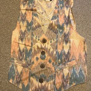 Vintage pastel woven vest! Size SMALL